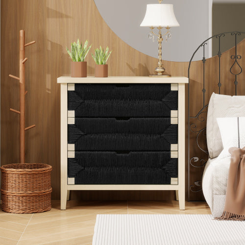3 Drawer Buffet Sideboard with Woven Rope Design