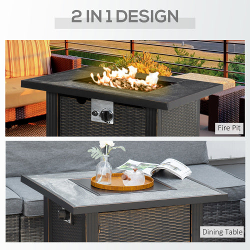 Outdoor Propane Gas Fire Pit Table