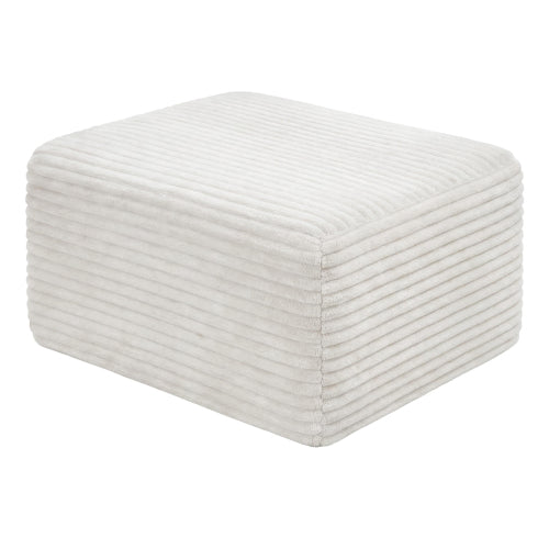 37.5 inch Corduroy Square Upholstered Ottoman, Vacuum Compressed Soft Padded Pet-Friendly Foot Stool for Living Room Bedroom
