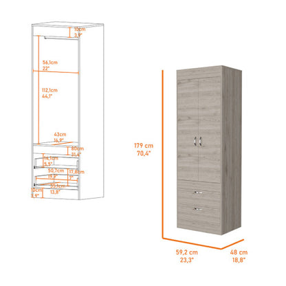 Armoire, One Large Cabinet, Two Drawers