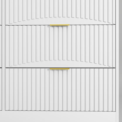 Modern 8 Drawers Dresser Chests for Bedroom,47.2" Wide Wood Chest of Drawers with Gold Metal Handle,Drawer Organizer for Bedroom,Living Room,Hallway and Entryway,White