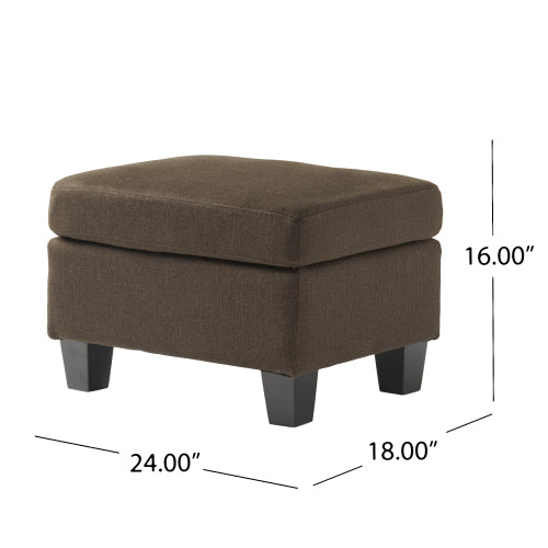 Chocolate Contemporary Upholstered Ottoman, Birch Wood Leg Multifunctional Soft Padded Accent Stool