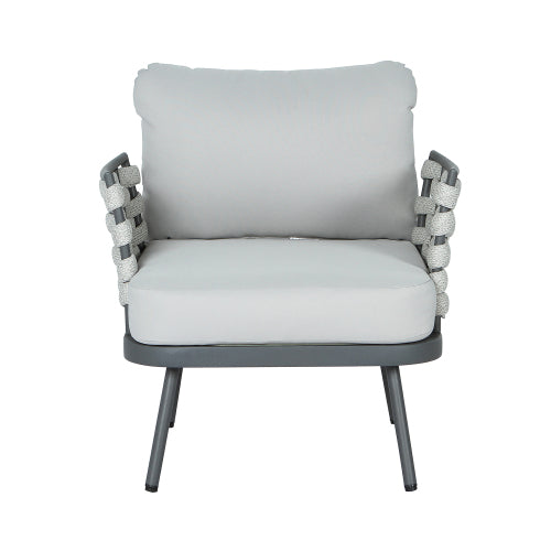 Mariano Steel Club Chair Set of 2, Grey
