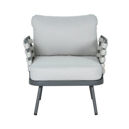 Mariano Steel Club Chair Set of 2, Grey