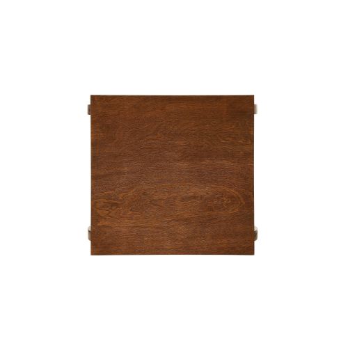 Walnut Square Accent Table 2 Tier Open Storage Cabriole Legs Design