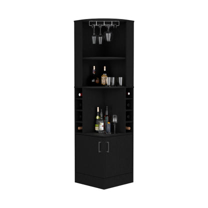 Corner Bar Cabinet Atanasio, Living Room, Black