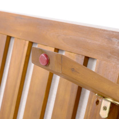 Patio Lounge Chair, Outdoor Club Chair with Beige Cushion and Teak Acacia Wood Frame