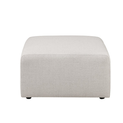 Beige Chenille Square Ottoman 29.92 inchx29.92 inch, Fully Assembled Multiuse Footrest for Living Room
