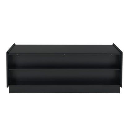 47.2 Inch Fluted Coffee Table with Drawers & Glass