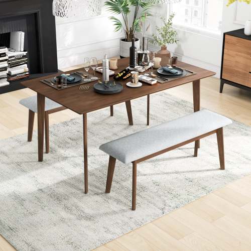 Carlos Fabric Upholstered Solid Wood Bench
