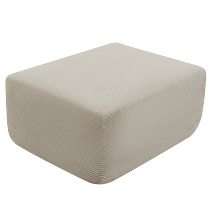 Camel Corduroy Modular Ottoman, Zero Assembly Soft Upholstered Multiuse Footrest for Modern Living Space