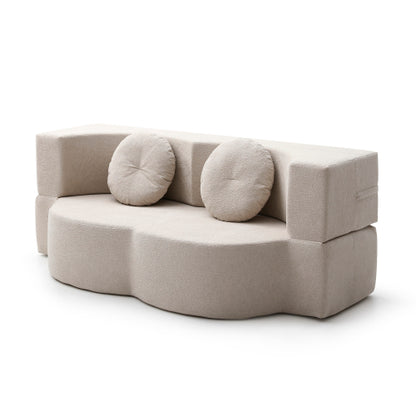 Khaki TwinSize Folding Floor SofaBed Futon Loveseat,No Assembly
