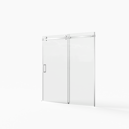 56-60"W x 72"H Frameless Sliding Shower Door,5/16" (8mm) Thick SGCC Tempered Clear Glass,Double Side Easy Clean Coat, Brushed Nickel Finished With Buffer