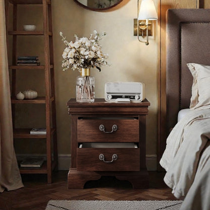 22inch x 16inch x 22.7inch Classic Wooden Nightstand-Cherry