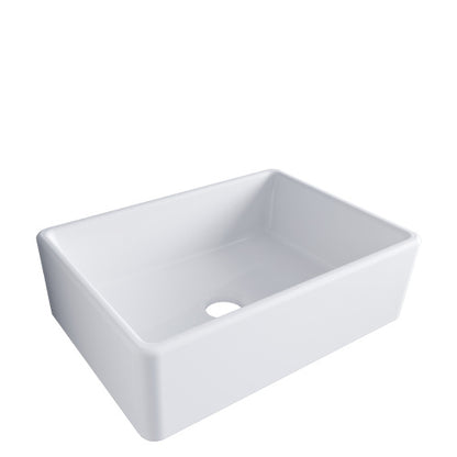 28 White Farmhouse Sink - 28 x 20 x 10 Inch Kitchen Sink Ceramic Porcelain Single Bowl Rectangular Farmer Basin