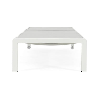 Outdoor Chaise Lounge Chair Set of 2, Aluminum Adjustable Outside Chair for Pool Patio Beach Yard