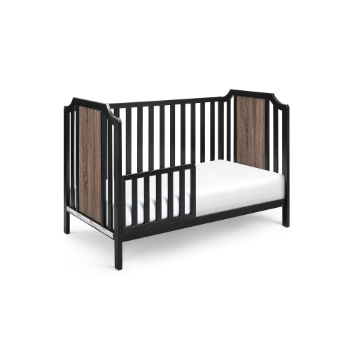 3-in-1 Convertible Crib Black/Brownstone