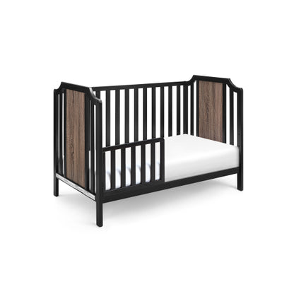3-in-1 Convertible Crib Black/Brownstone