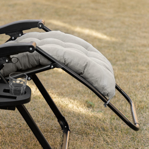 Outsunny Zero Gravity Chair, Folding Reclining Lounge Chair with Padded Cushion, Side Tray for Indoor and Outdoor, Supports up to 264lbs, Gray