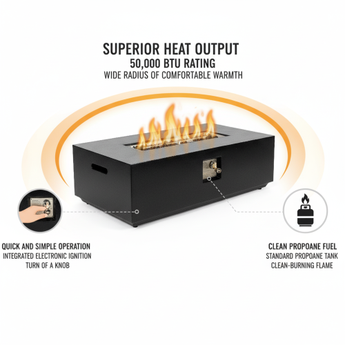 Concrete Propane Gas Fire Pit Table