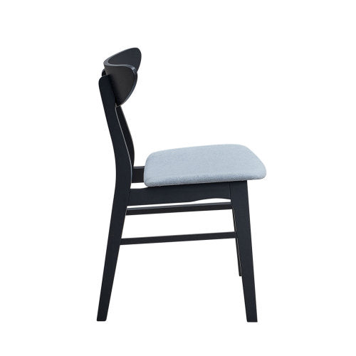 Set of 2 Baby Upholstered Wooden Dining Side Chairs, Solid Rubber Wood Frame for Dining Room & Restaurant