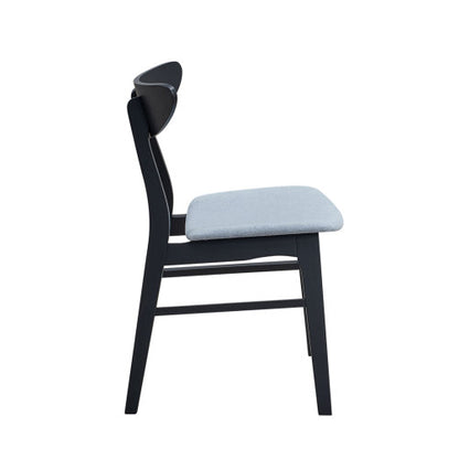 Set of 2 Baby Upholstered Wooden Dining Side Chairs, Solid Rubber Wood Frame for Dining Room & Restaurant