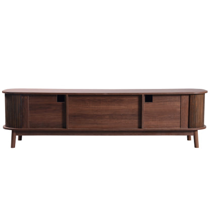 Modern Farmhouse Rattan TV Stand Fits Up To 75 Inch TV With Cable Hole