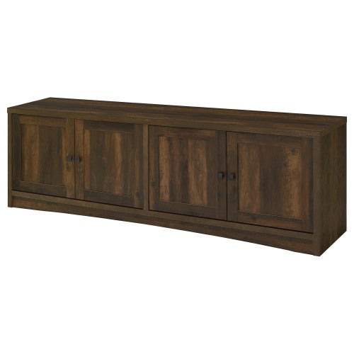 Dark Pine 78 inch TV Stand with 4 Doors & Adjustable Storage Shelves