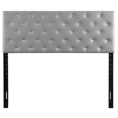 Casual Light Grey Upholstered Headboard King Size