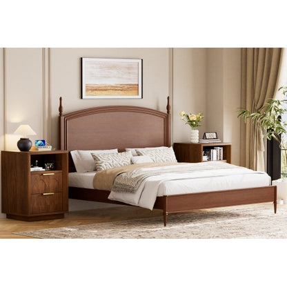 Walnut 2-Pack Nightstands with Charging Station