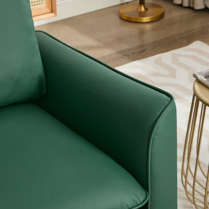 2-PCS Green Cat-Paw Faux-Leather Nordic Retro Light-Luxury Single Sofa Chair