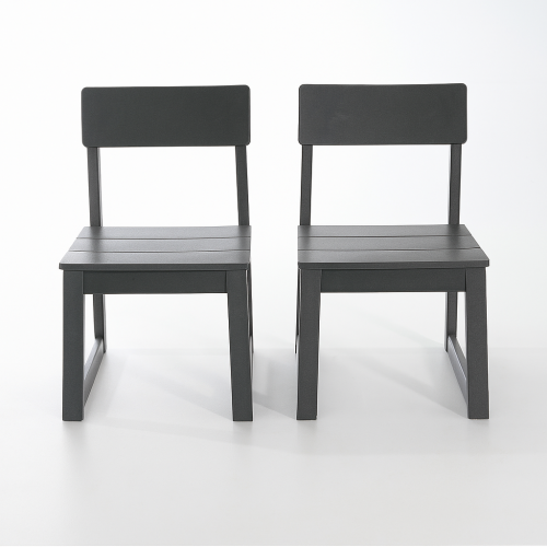 2-Pack Grey HDPE outdoor & garden backres Modernist Designt chairs