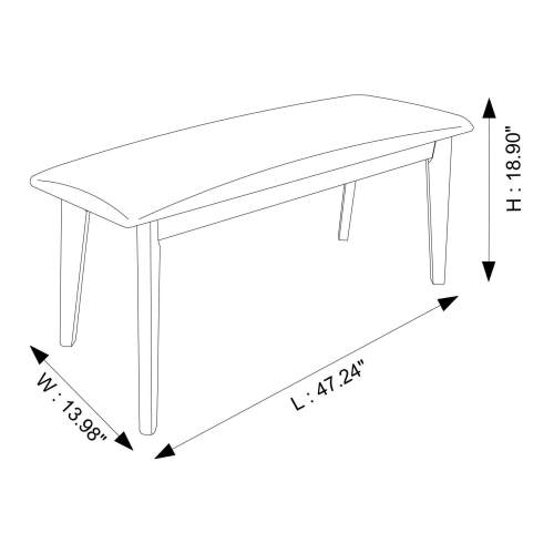 Carlos Fabric Upholstered Solid Wood Bench