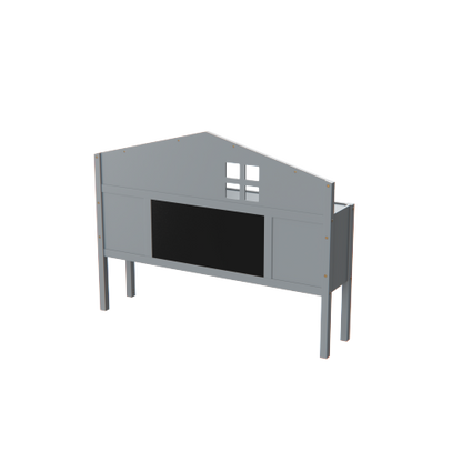 Headboard Storage Cabinet for Full-size Montessori Floor Bed , Grey,Freely collocation