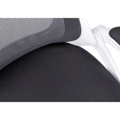 Office Chair, Adjustable Height, Swivel, Ergonomic, Armrests, Computer Desk, Work, Grey Mesh, Chrome Metal, Contemporary, Modern