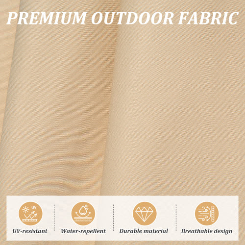 Rectangle Patio Umbrella with Crank Lift and Tilt Function, Beige (Base not included)