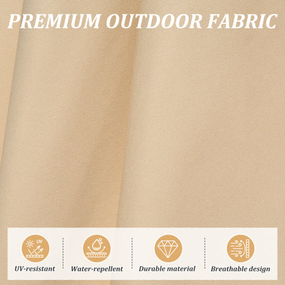 Rectangle Patio Umbrella with Crank Lift and Tilt Function, Beige (Base not included)