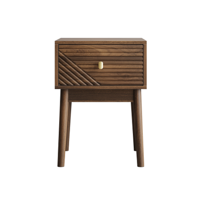Walnut Medieval-Modern 2-Piece Nightstand Set