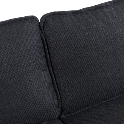 Dark-Grey L-Shaped Sectional 3-Seat Combo Sofa with Storage Ottoman USB Ports Cup-Holders for Living Room Apartment