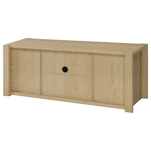 Light Oak 60 Inch Transitional 2-Door Media Console for TVs Up to 60 Inch