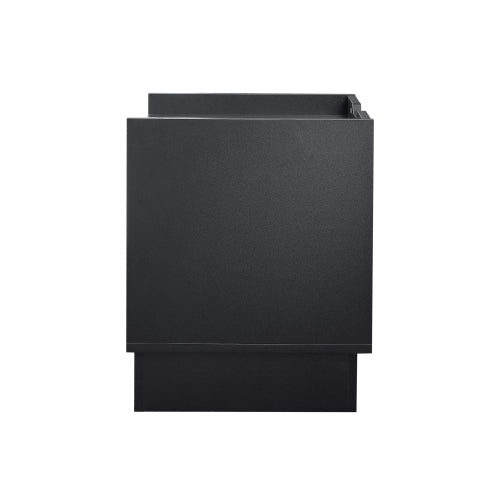 Mid Century Modern Nightstand with Charging Station and LED lights, Night Stand with 2 Drawers, Bedside Tables/End Table for Bedroom or Living Room, Black