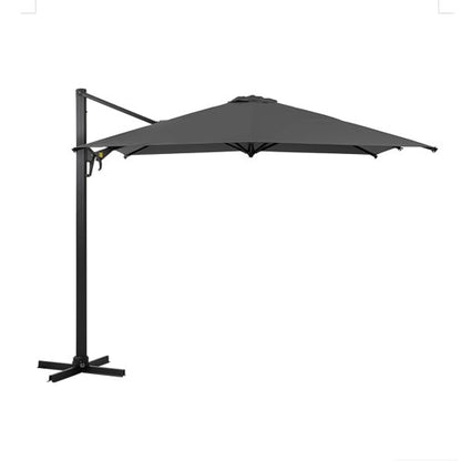 10 Ft Gray Square Large Cantilever Patio Umbrella with 360° Rotation & Tit Adjustment and Heavy Duty Offset Polyester Canopy Deck Umbrella without base.