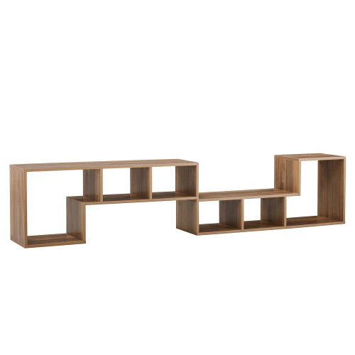 2-Piece L-Shaped Combination TV Stand, MDF Entertainment Center with Open Storage Compartments & Floor Pads
