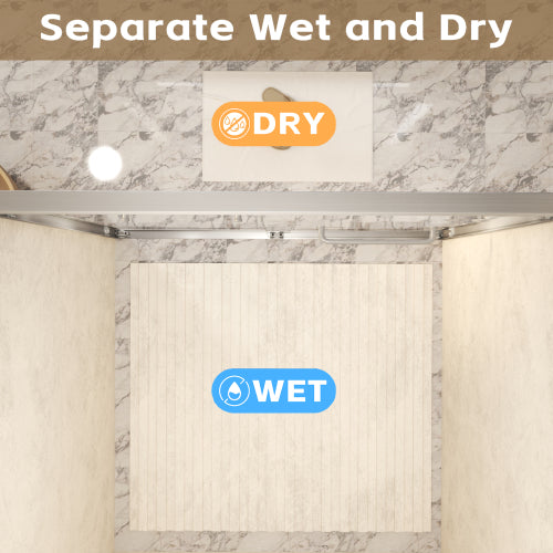 50-54 " x 72" Tempered Glass with Explosion Proof Film, Aluminum Frame Double Sliding Shower Door, "1/4 (6 mm), Stainless Steel handle,Brushed Nickel