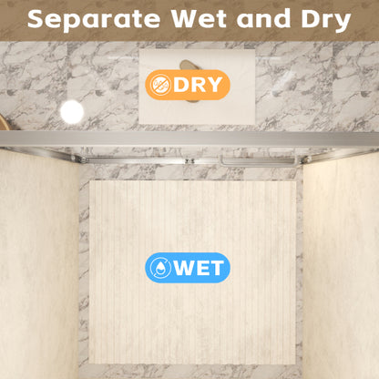 44-48" x 72" Tempered Glass with Explosion Proof Film, Aluminum Frame Double Sliding Shower Door, "1/4 (6 mm), Stainless Steel handle,Brushed Nickel