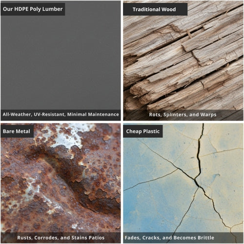 2-Pack Grey HDPE outdoor & garden backres Modernist Designt chairs