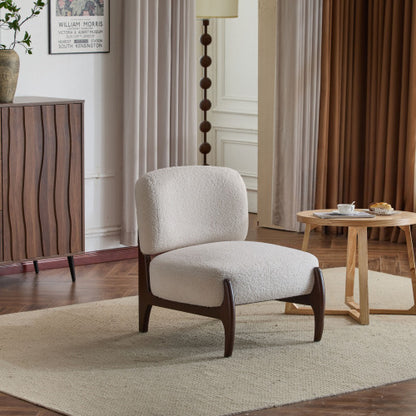 25.5inch Modern Boucle Lounge Chair with Solid Wood Frame, Soft and Durable Boucle Upholstery, Perfect for Living Room