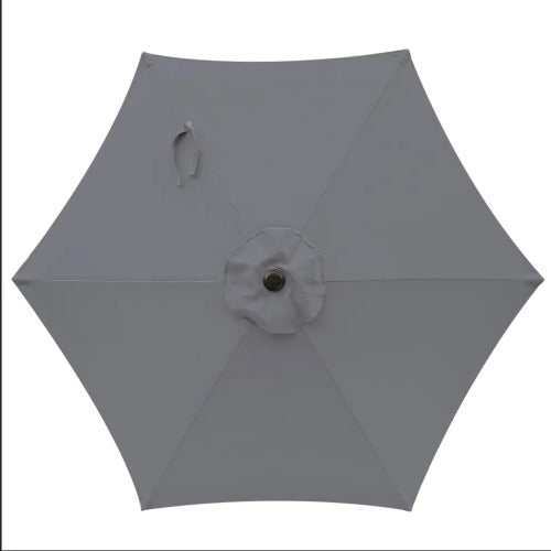7.5 Feet Gray Market Umbrella with Crank Lift & Tilt. UV-Resistant Canopy for Pool, Backyard & Patio (Without base)