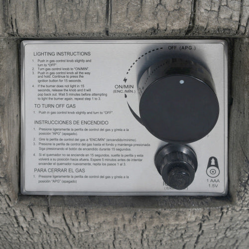 Patio MGO Propane Fire Pit, 30, 000BTU, Light Grey (Tank Cover Not Provided)