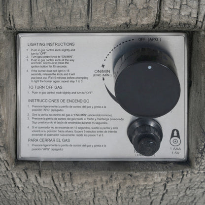 Patio MGO Propane Fire Pit, 30, 000BTU, Light Grey (Tank Cover Not Provided)